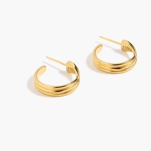 J Crew Demi fine 14k gold plated hoop earrings NWT